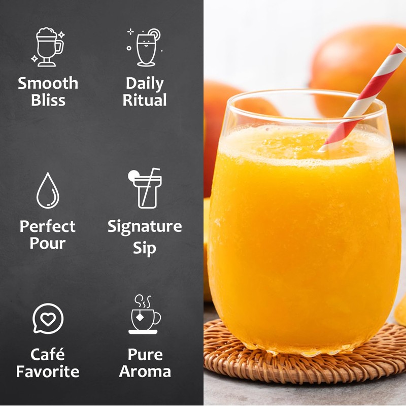 Syruvia Sugar-Free Mango Syrup, Flavored Syrup for Drinks, Cocktails, Lemonades,