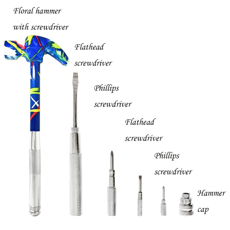 6 in 1 Flower Hammer & Screwdriver Tool, All In