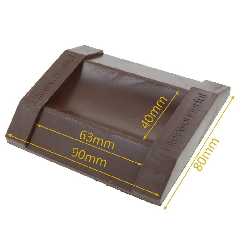 Lifeswonderful - 4X Brown Rubber Castor Cups - Non Slip