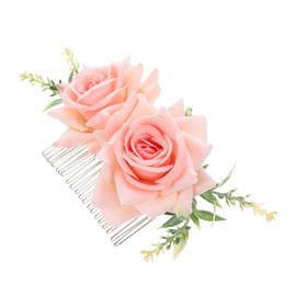 Baluue Artificial Flower Hair Side Comb with Metal Teeth Floral Accessory for Weddings and Formal Events Lightweight and Design Stylish Hair Comb for Women