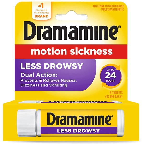 Dramamine Motion Sickness Relief Tablets (8 Tablets (Pack of 1))