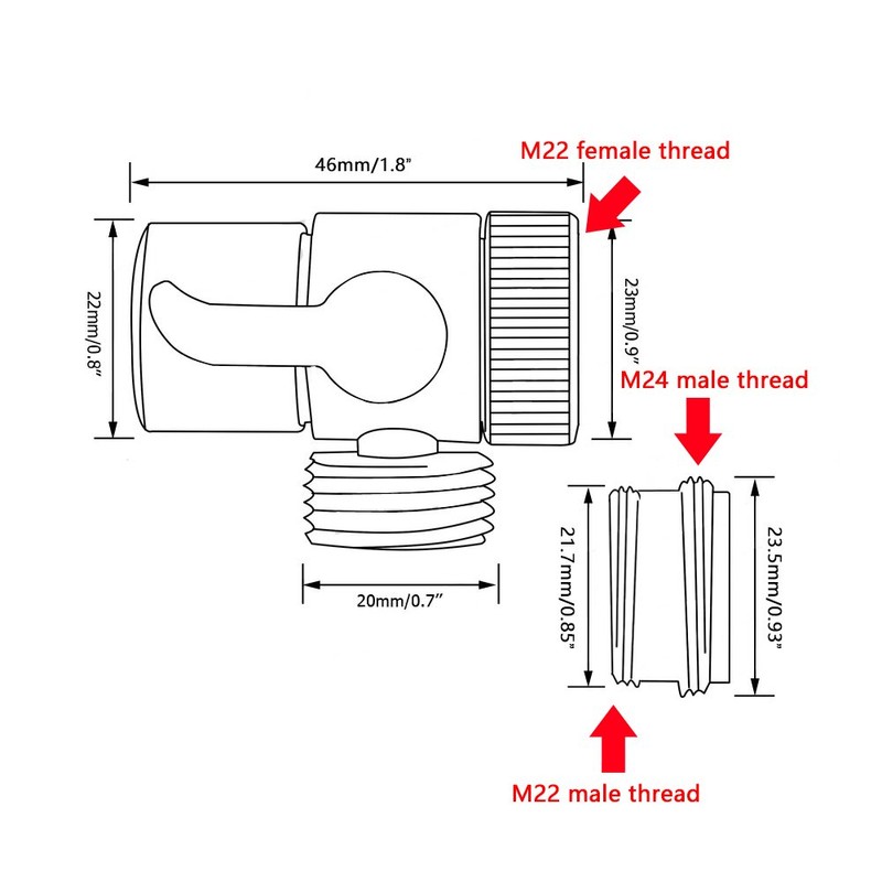 CIENCIA Brass Sink Faucet Diverter Valve to Sink Hose Sprayer,Faucet