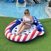 72"x59" Patriotic Pool Lounger Float with ​Detachable Headrest, ​Double Snack