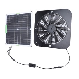 100W Solar Fan Kits for Ventilation, 13.5 Inch Solar Powered Exhaust Fan with Monocrystalline Silicon Solar Panels for Greenhouse, Camping