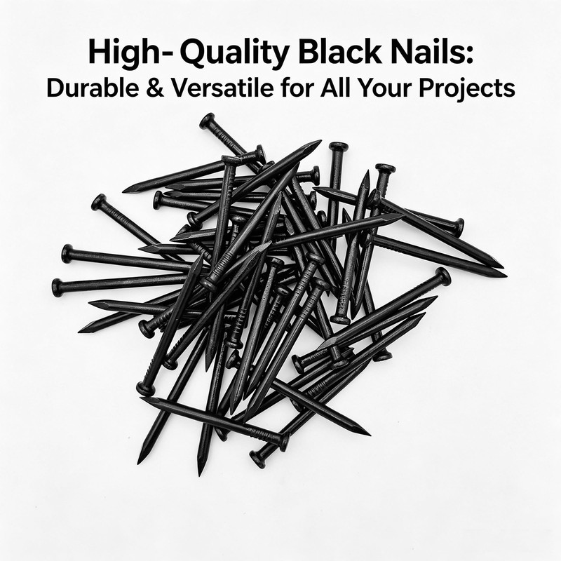 473 Pcs Black Concrete Nails Assortment Kit, 5 Sizes from