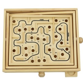 HSOMiD Hand-Carved Wooden Cannon Toy with Movable Wheels for Family, Room Decoration/Birthday (Wooden Maze)