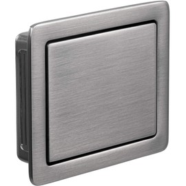Gedotec Raso Recessed Handle for Kitchen Furniture Doors, Sliding Door Handle with Flap for Kitchen - Nickel-Plated Metal Flush Pull for Cupboards and Drawers - 1 Piece - Designer Furniture Handle, Square, with Screws