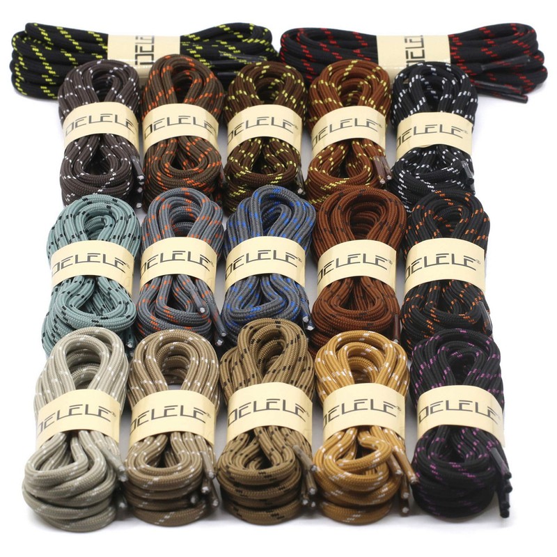 DELELE 2 Pair Thick Round Climbing Shoelaces Hiking Shoe Laces