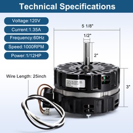 Criditpid PVM105 Attic Fan Motor Replacement for EGV5, ERV4, ERV5, PR-1, PR-2, PG1, and PG2 Series.