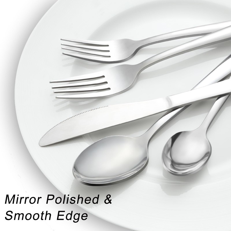 Pleafind 72-Pieces Silverware Set for 12, Flatware Set with Steak