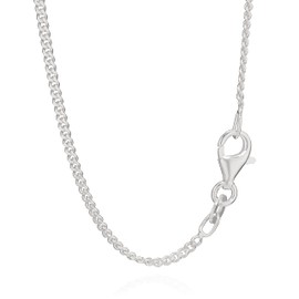NKlaus 925 Sterling Silver Curb Chain Byzantine Chain 1.40 mm Wide, Sterling Silver