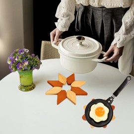 Fliqor Trivets for Hot Dishes Decorative,Kitchen Bamboo Trivets for Hot Dishes,Trivets for Hot Pots and Pans Set for Hot Dishes/Pot/Bowl/Teapot/Hot Pot Holders(5 Layers+1 Stand)