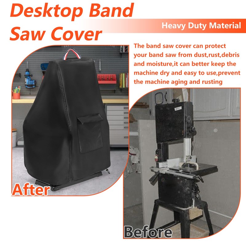 Exokugo 9-Inch Benchtop Bandsaw Cover, Heavy Duty Dustproof Metal Cutting