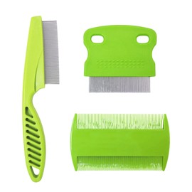 Läusekamm, 3 Stück Flohkamm, Läuse Kamm, Metall Zähne Läusekamm, Plastik Doppelseitig Nissenkamm