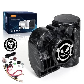 FARBIN Air Horn Motorcycle Horn 12V 150DB Train Horns Car Horn Kit Super Loud Horns for Motorbike Truck Boat Pickup (Personality Grey with Button New)