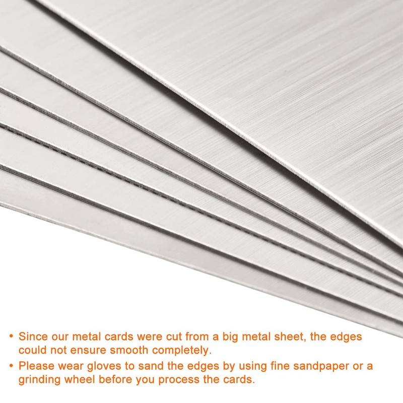 sourcing map Blank Metal Card 88x53x0.4mm Brushed 201 Stainless Steel