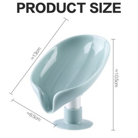 Leaf Shaped Soap Dishes for Bathroom, 2 Pcs Shower Soap Bar Holder with Drain, Plastic Soap Box With Stand and Sunction Cup, Sponge Holder for Kitchen Sink, draining soap rack