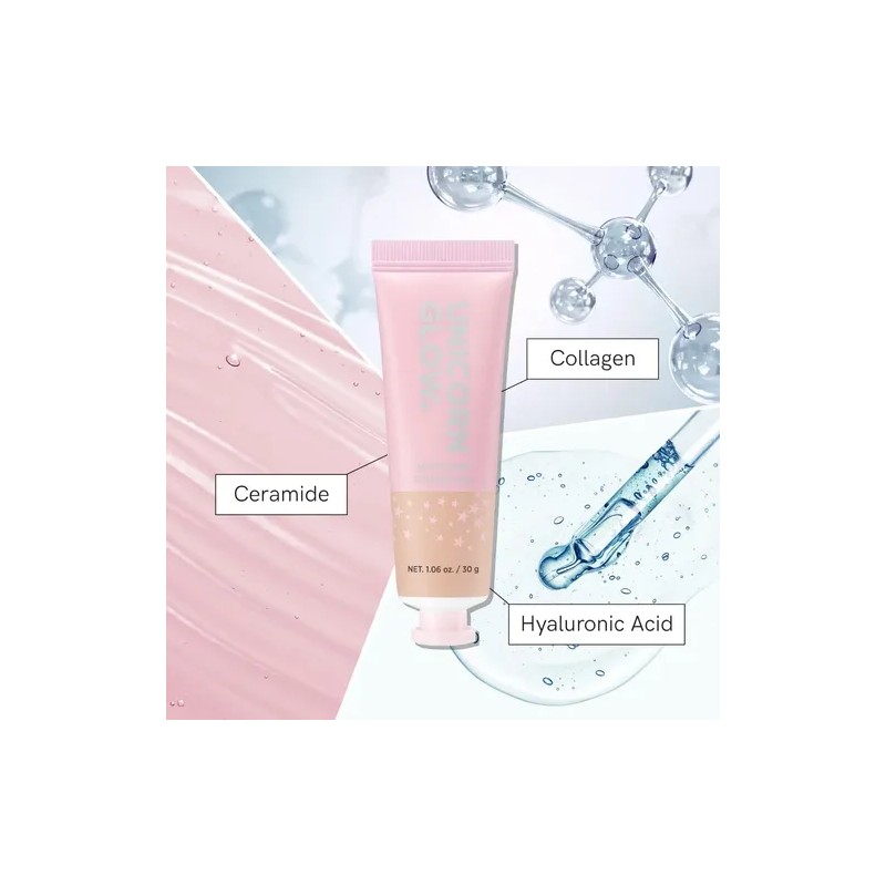 Maquillaje Lock Unicorn Glow Hydrating Foundation Tono 02 Light Vanilla
