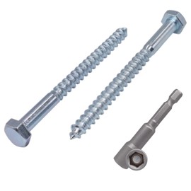 (Pack of 15 pcs) DIN 571 Zinc Plated Steel Hexagon Wood Screws M5 x 80 mm, Coach Screws, Hex Screw, Lag Bolts, Hex Head (15, M5 x 80 mm)