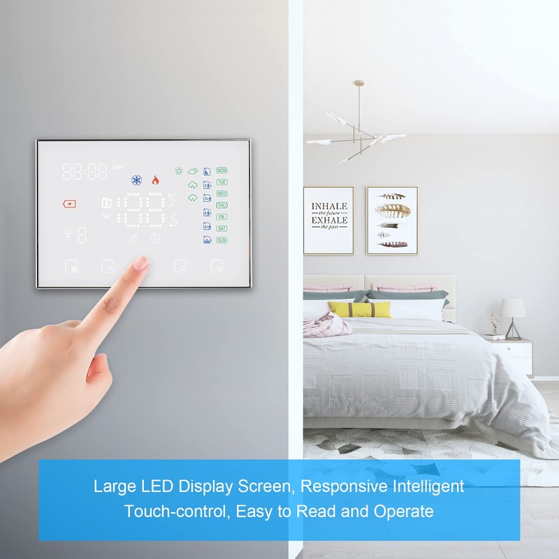 Programmable Smart Digital Thermostat Room Temperature Controller with LED Touchscreen