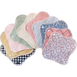 Outlet Product, Cloth Napkins, Liners, Set of 10, Organic Cotton, Made in Japan *Assorted Colors and Patterns