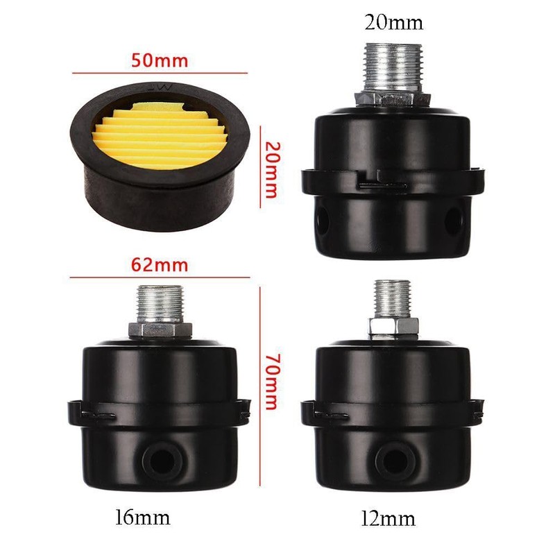 12mm Air Compressor Spare Parts Metal Air Compressor Intake Filter