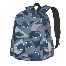 Jbofyee Backpack For Men Women, Sharks, One Size, Daypack Backpacks
