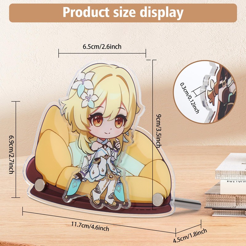 TaiCy Genshin Impact 2-in-1 Magnetic Acrylic Stand: Includes 3 Figures