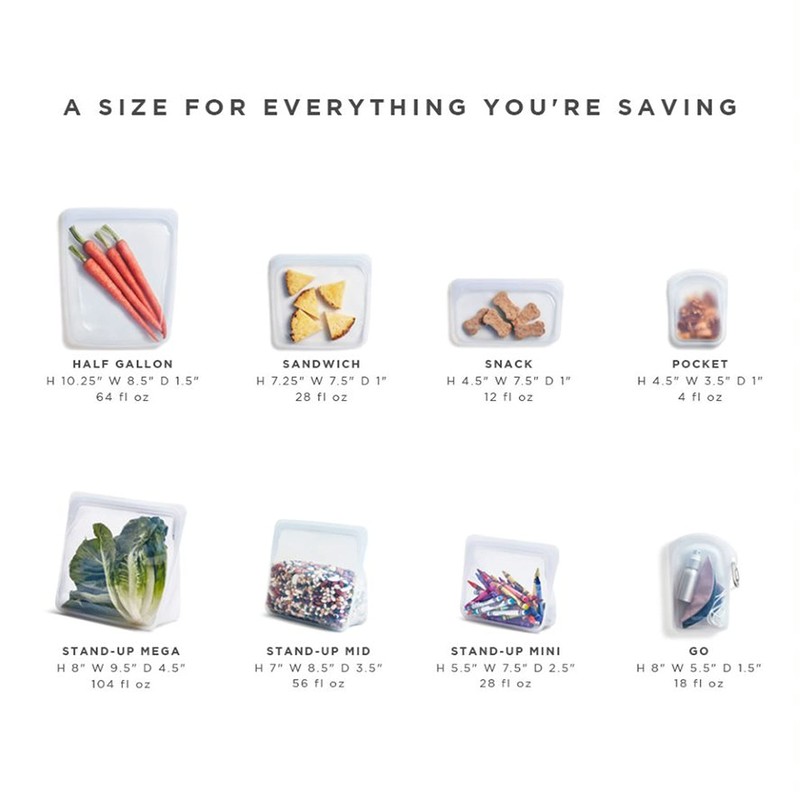 Stasher Reusable Silicone Storage Bag, Food Storage Container, Microwave and