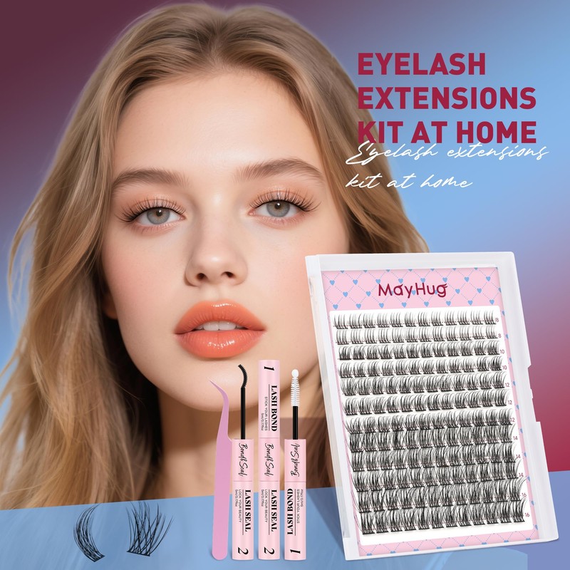 Mayhug Wispy Lash Clusters Kit Natural Lash Extensions DIY Cluster