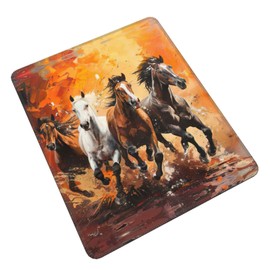 Horses Running Art Desk Computer Pad-Gaming Computer Mat for Office and Home Use-Cute Computer Pad
