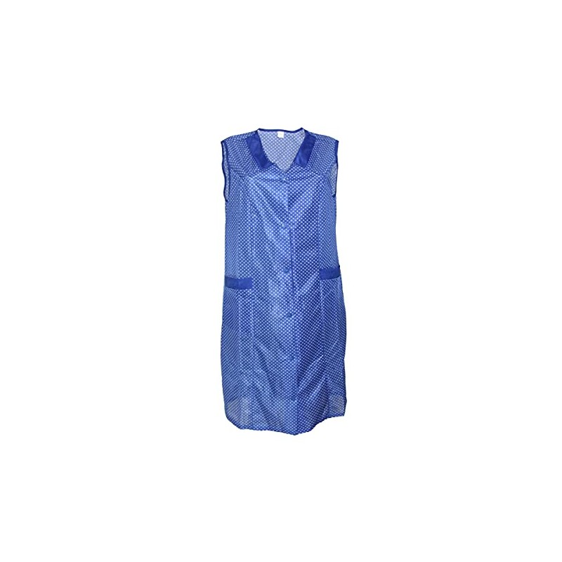 Dederon Apron Nylon Blue or Red, Blue with white dots