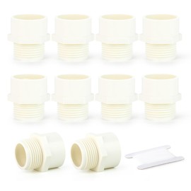 ERGAOBOY 10pcs 3/4" BSP Male Thread to 25MM White PVC Connector PVC Pipe Fittings