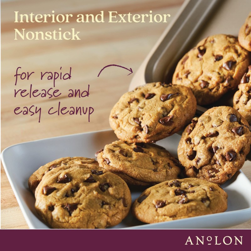 Anolon Advanced Nonstick Bakeware Cookie Pan Set/Baking Sheets with Silicone