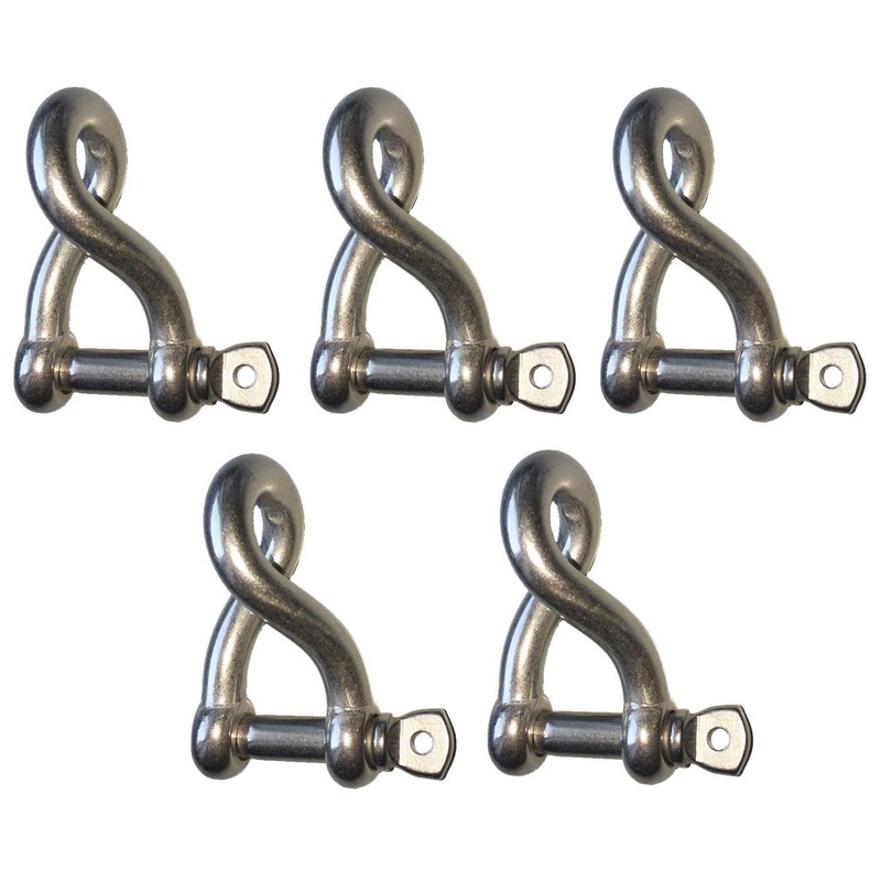 Sunload AISI 316 V4A Twisted Shackle Stainless Steel, 4 mm