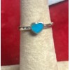 Natural Creations sterling silver stackable ring Size 5 Turquoise Heart