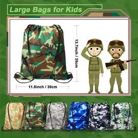14 Pieces Boy Drawstring Bag Camo Party Favor Bags Camouflage Drawstring Bag Paintball Camping Birthday Party Supplies Goodie Camouflage Drawstring Travel Bags Pouch Sacks for Candy Party Favors
