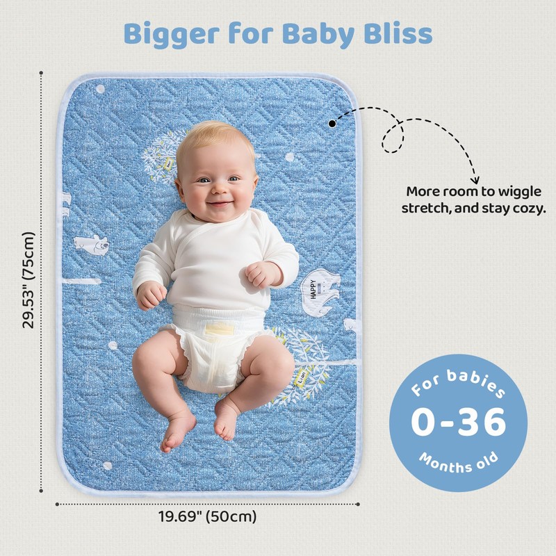 Diaper Changing Pads for Baby, Portable Change Mat, 3Layers Waterproof