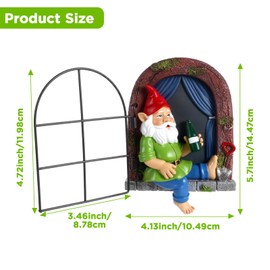 MAQUITA Outdoor Ornaments Decor, Gnome Tree Hugger, Funny Garden Gnome Resin Statue, Whimsical Tree Sculpture Peeker, Patio Yard Lawn Porch Decoration, Gardening Gifts