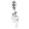 LGU Sterling Silver Oxidized 3D Whistle Dangle Bead Charm