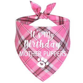 STMK Dog Birthday Bandana, It' s My Birthday Mother Puppers Multi Sizes Dog Birthday Girl Bandana for Small Medium Large Dogs Cats Pets (Pink, Small)