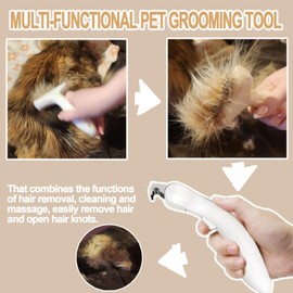 Deshedding Dogs Brush with Release Button, Undercoat Rake for Cats, Professional Shedding Comb & Dematting Tool, Grooming Comb for Long Hair, Thicker Coats Pets​