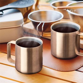 Atlas ASMS-400MT2P Set of 2 Atlas Dishwasher Safe All Stainless Steel Vacuum Insulated Mugs, 13.5 fl oz (400 ml), Large Size, Hot & Cold Retention, Smooth Mouth, Camping