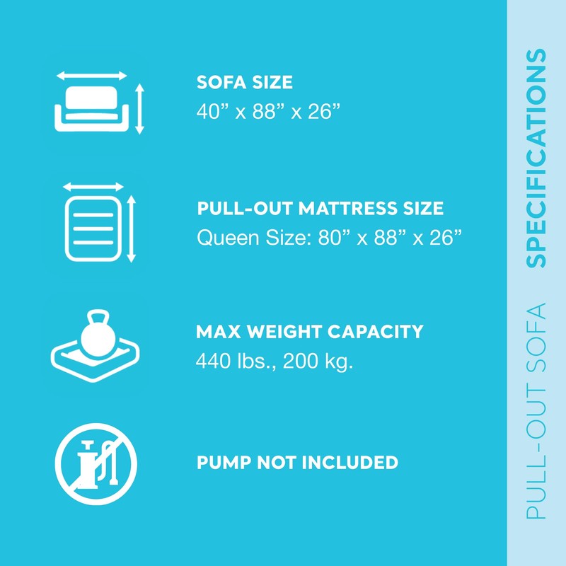 Intex Inflatable Pull-Out Sofa: Velvety Surface, 2-in-1 Valve, Cupholder, 46"