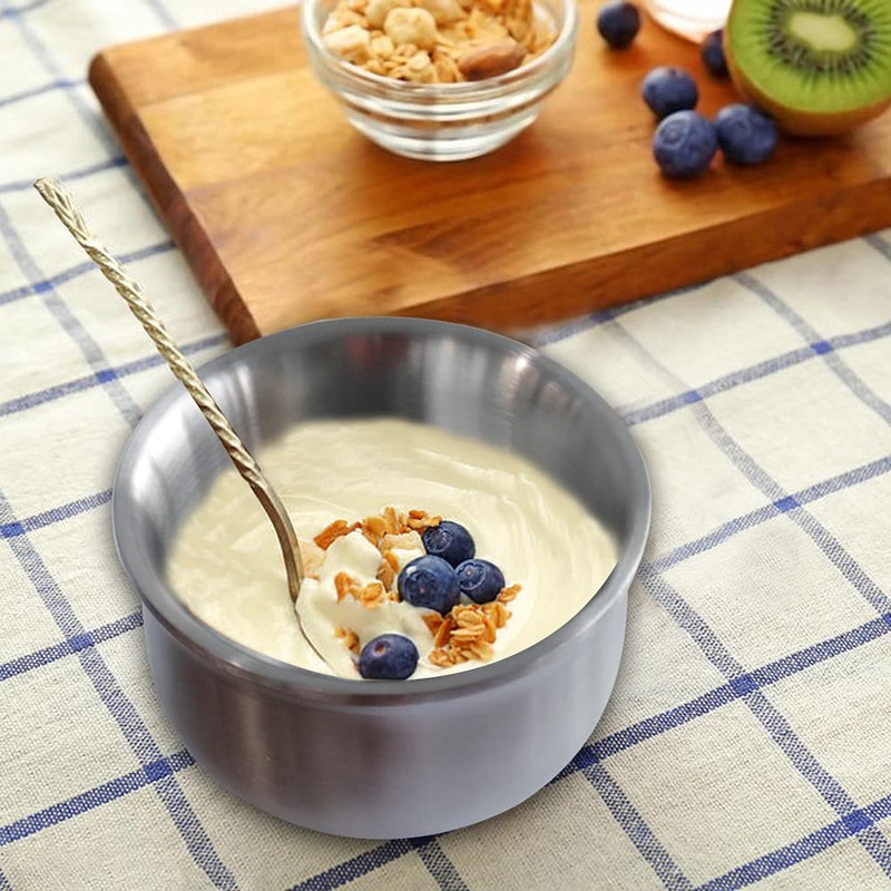 4 Pack 304 Stainless Steel Bowl Sets,10 OZ Capacity Double-walled