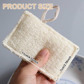 4pcs Eco Sponges Washing Up,Biodegradable Washing Up Sponge,Eco Friendly Natural Dishwashing Sponges,Cleaning Sponges Made Using Loofah,Eco Scourer Sponges for Home kitchen,Pots and pans cleaning tool