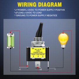 Nilight 5PCS LED Toggle Switch ON Off 12V 30A Green LED Lighted Metal Switch Heavy Duty SPST 3 Pin Rocker Switch 12mm Mounting Hole for Automotive Cars Trucks Boats Racing Cars