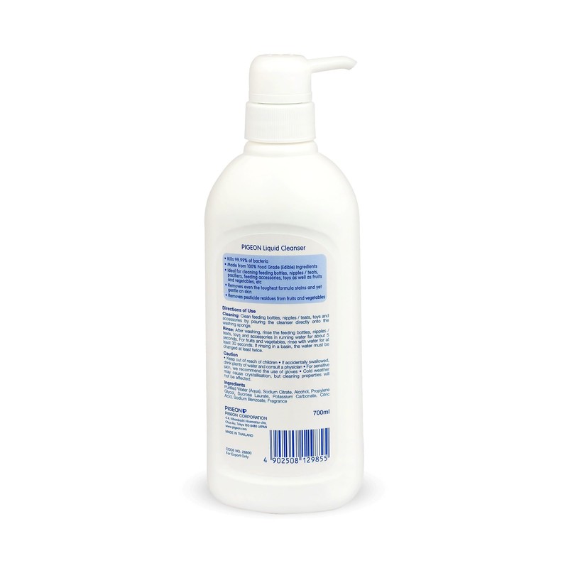 Pigeon Biodegradable Liquid Cleanser to Wash Baby Bottles, Teats, Accessories,