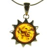 Baltic amber and sterling silver 925 cognac sun pendant (no