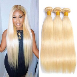 Muaowig 613 Straight Hair 3 Bundles Highlight Bundles 10 12 14 Inch
